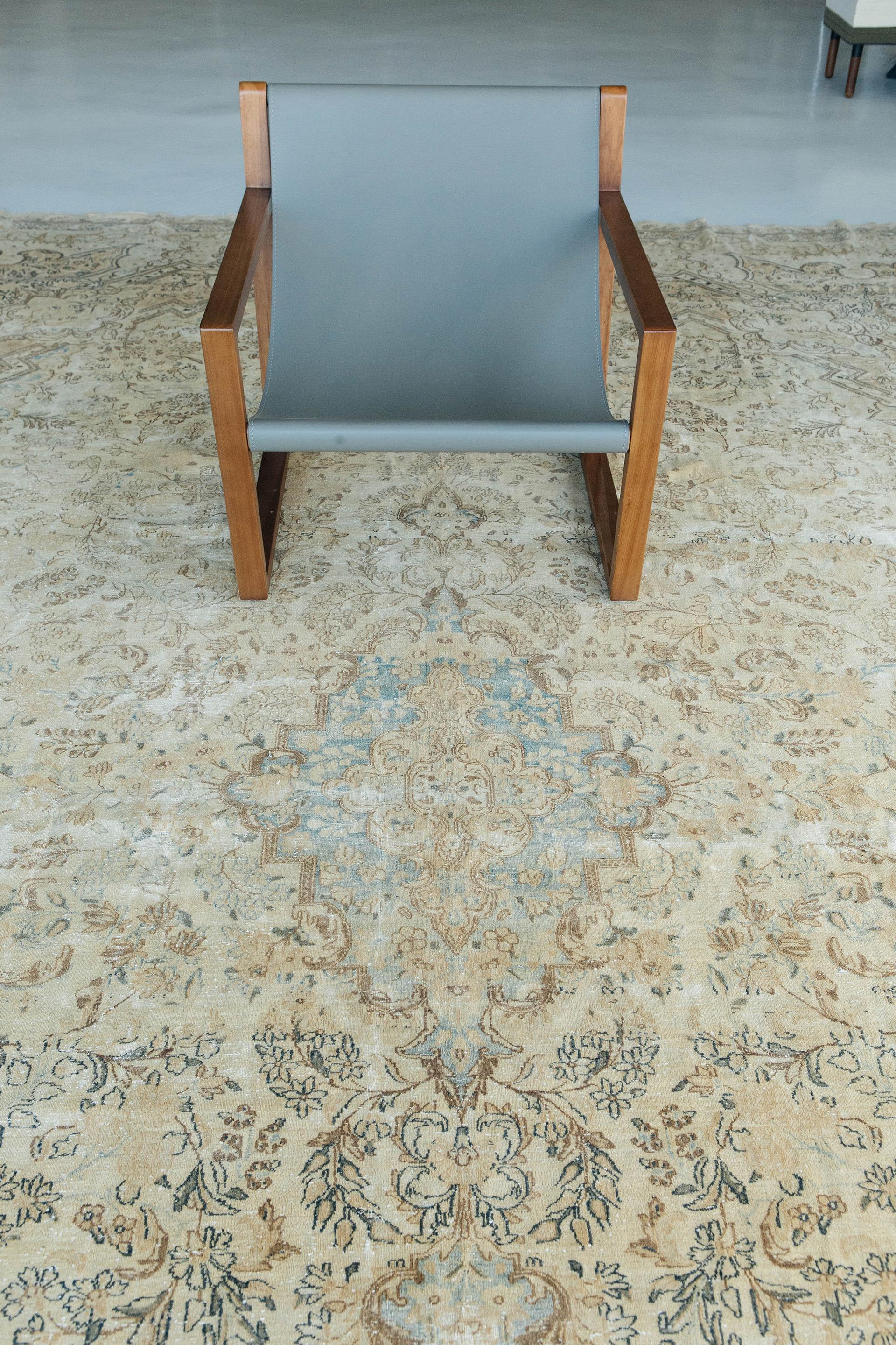 Hand-Knotted Antique Persian Kerman Rug