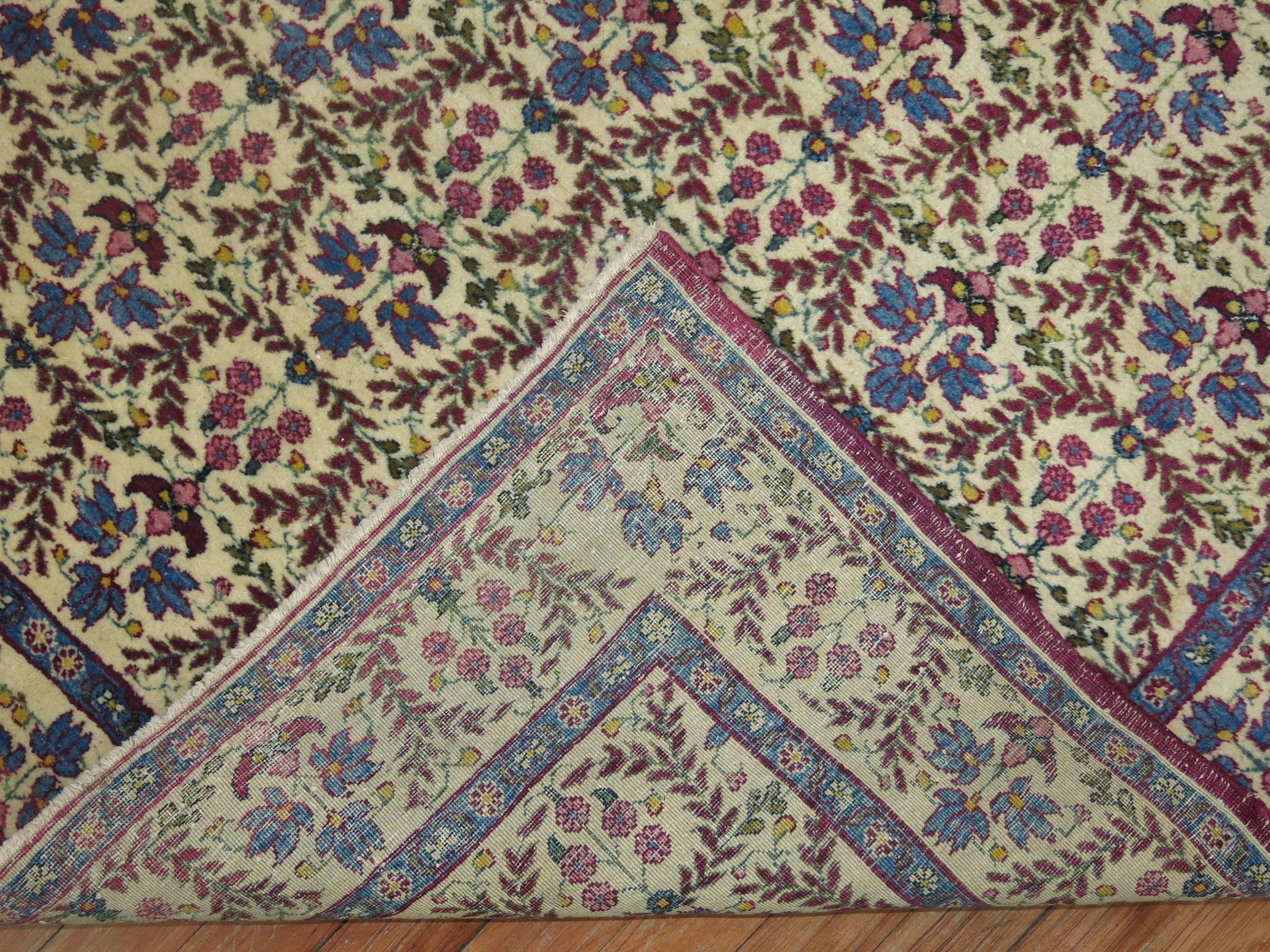 Hand-Knotted Antique Persian Kerman Rug For Sale