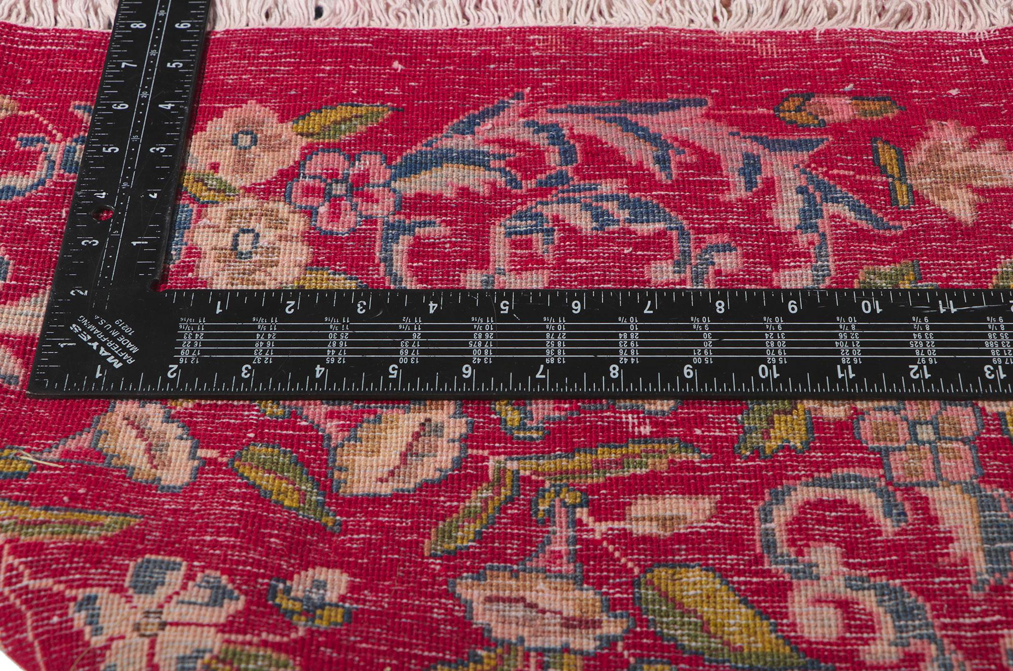 Antique Red Persian Floral Kerman Carpet, 13'00 ft x 16'00 ft 1