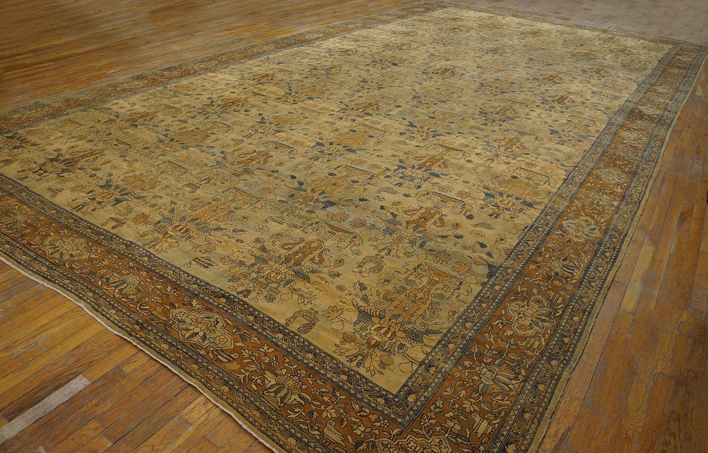 Late 19th Century 19th Century S.E. Persian Kirman Lavar Carpet ( 12'4