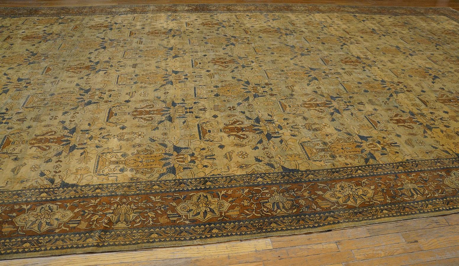 19th Century S.E. Persian Kirman Lavar Carpet ( 12'4