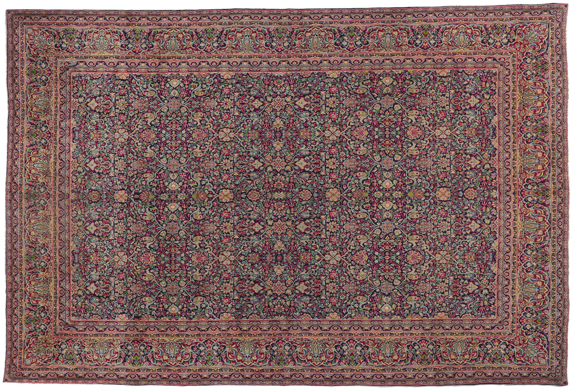 Tappeto persiano Kerman del 1910 con stile moderno in vendita 3