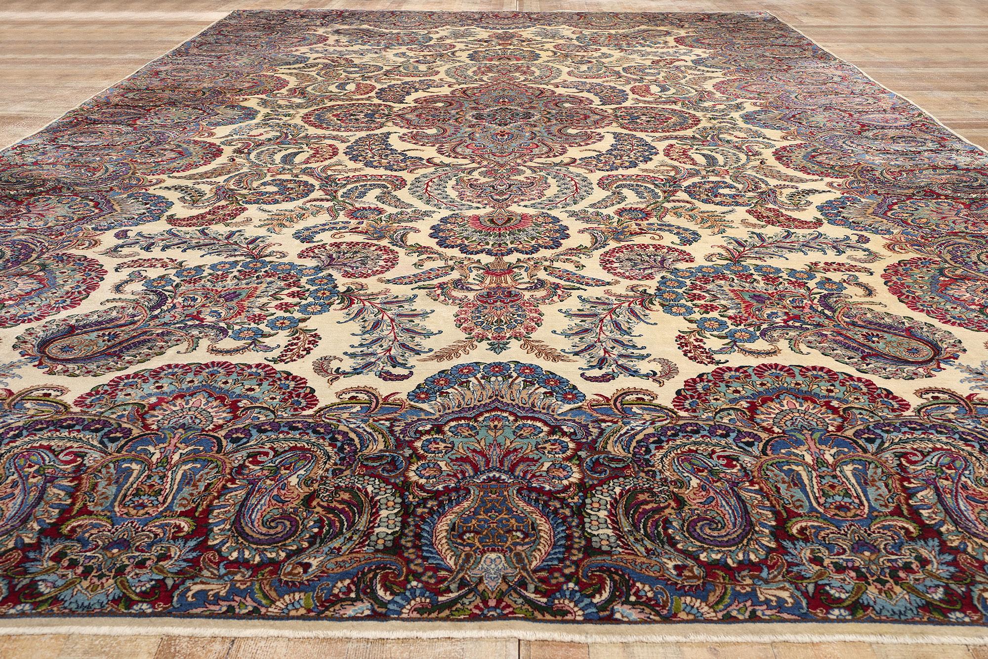 Antiker persischer Kerman-Teppich (Wolle) im Angebot