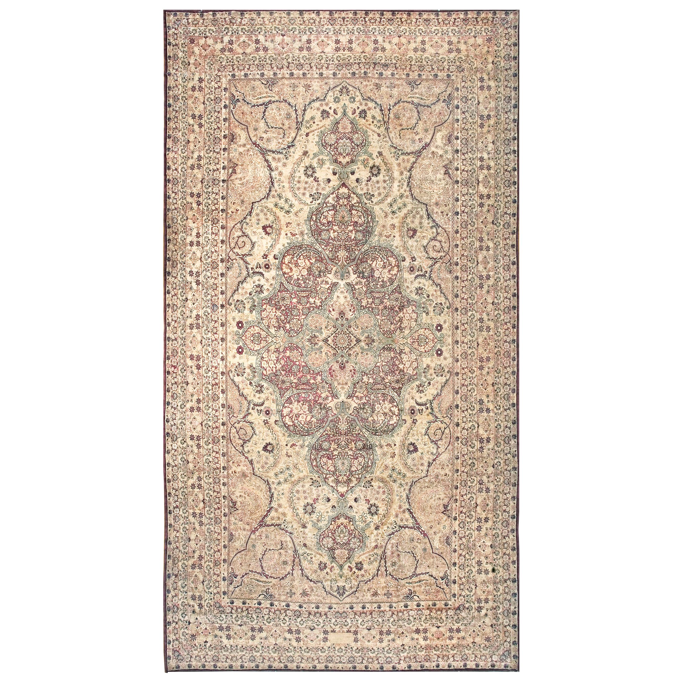 Antiker persischer Kerman-Teppich 11' 2 Zoll x 20' 10 Zoll.