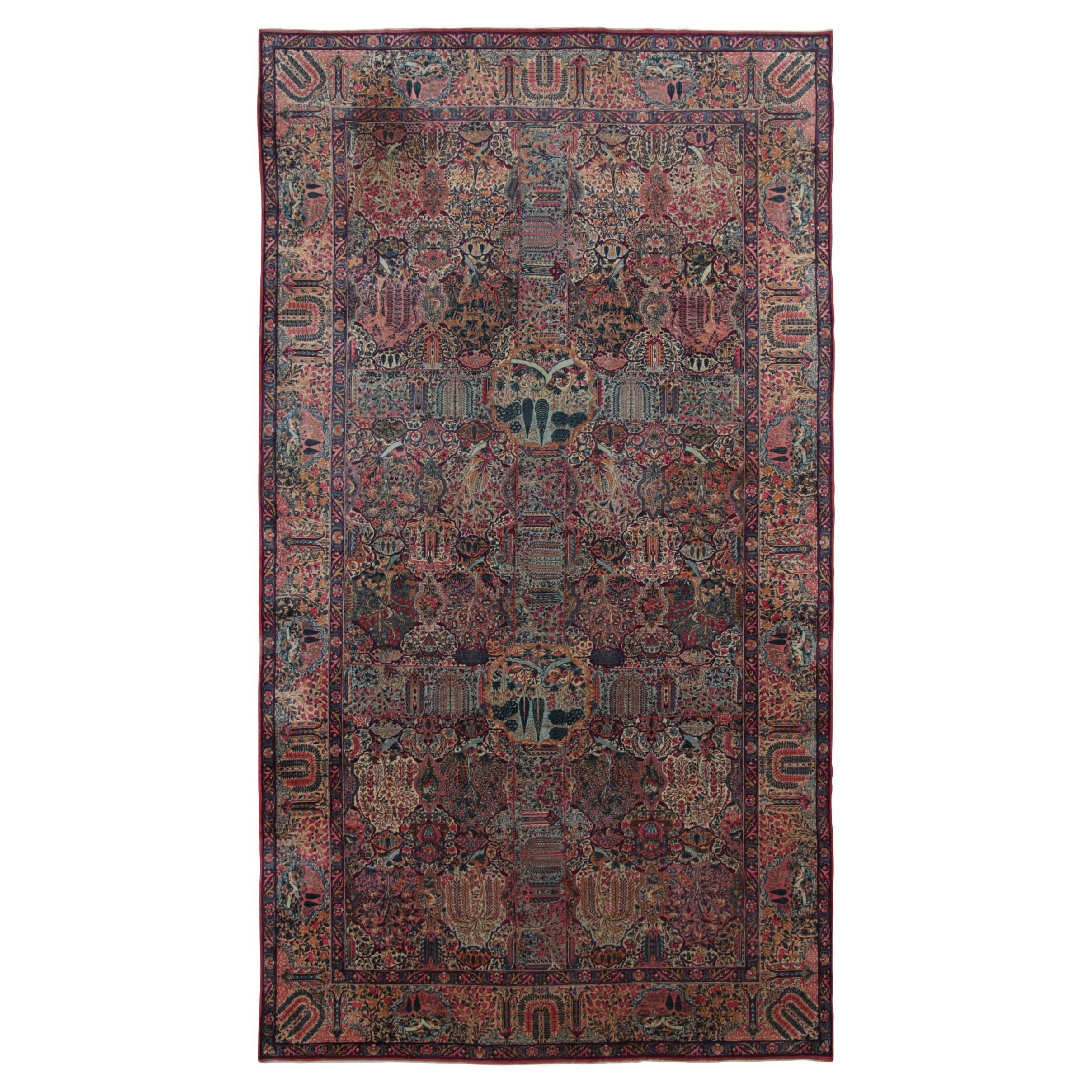 Antique Persian Kerman Rug, Grand Pictorial Garden Design - Rug 
Kilim For Sale