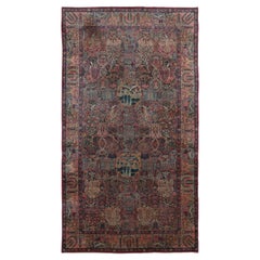 Antico tappeto persiano Kerman, grande disegno pittorico del giardino - Rug 
Kilim