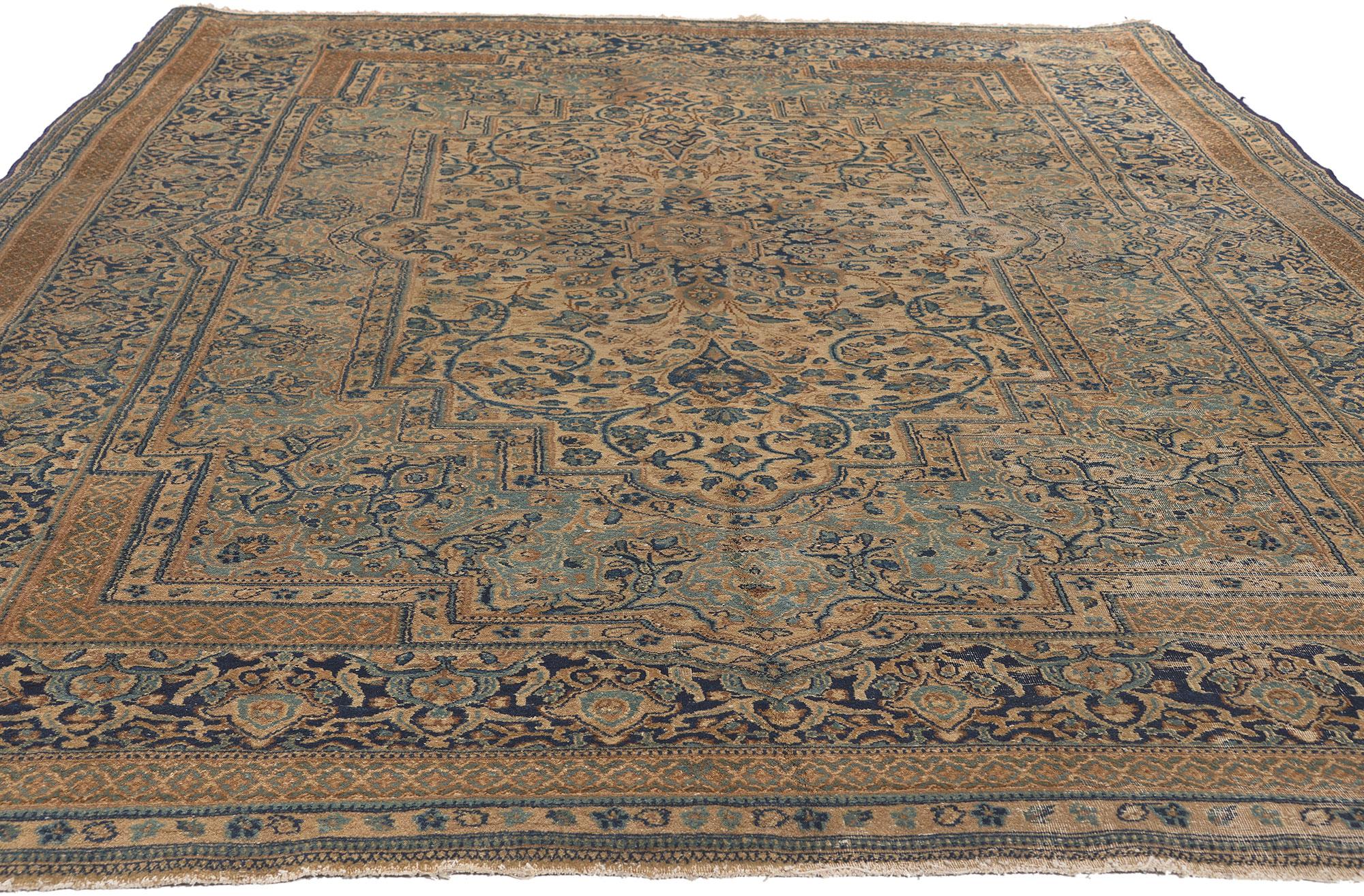 Kirman Antique Persian Kerman Rug, Quiet Luxury Meets Classic Elegance For Sale
