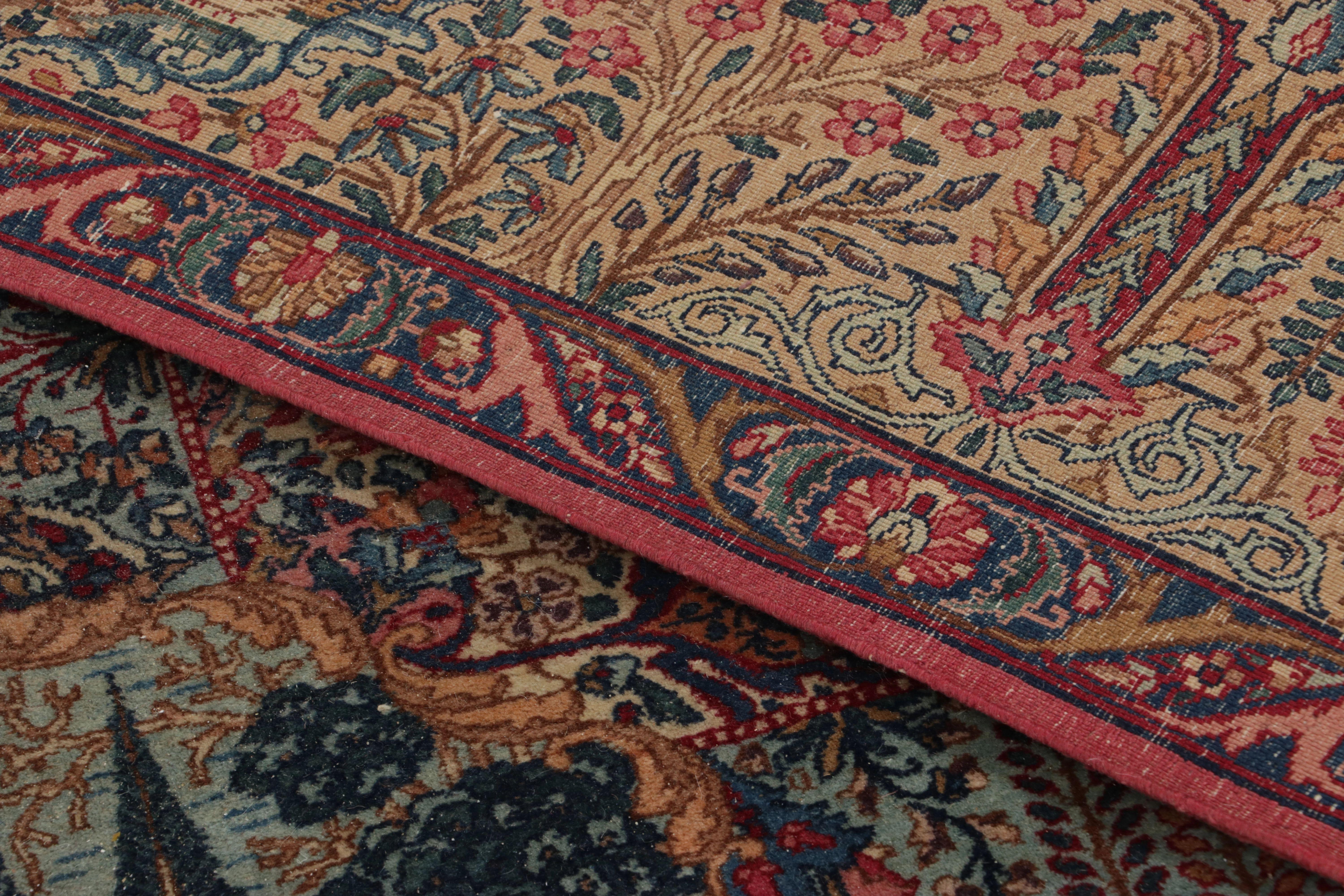 Lana Antico tappeto persiano Kerman, disegno floreale regale in innumerevoli colori Rug & Kilim in vendita