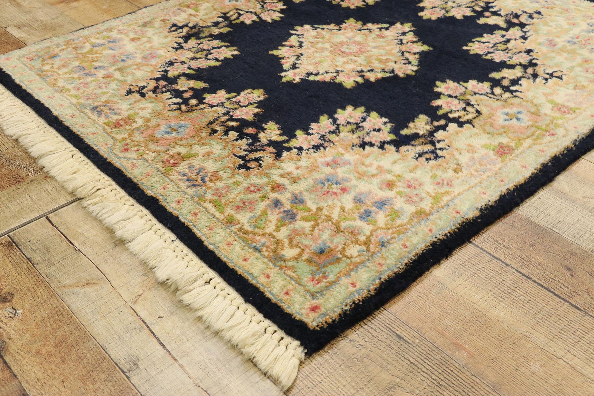 20th Century Antique Persian Kerman Rug with Baroque Style, Small Accent Rug For Sale