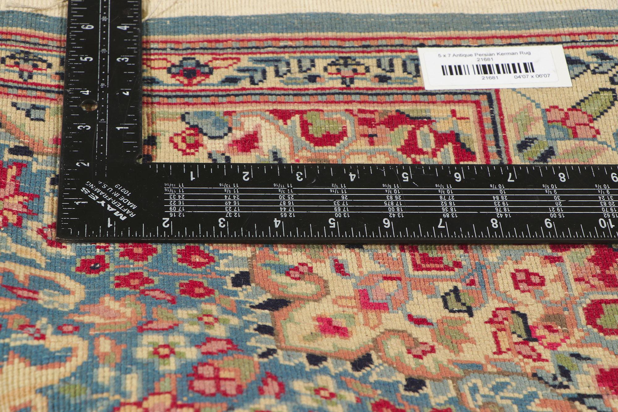 Antique Persian Kerman Rug with Decorative Elegance For Sale 3