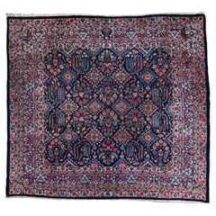 Antique Persian Kerman Rug with Floral Medallion Pattern