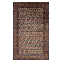 Antico tappeto persiano Kerman con motivi floreali policromatici di Rug & Kilim