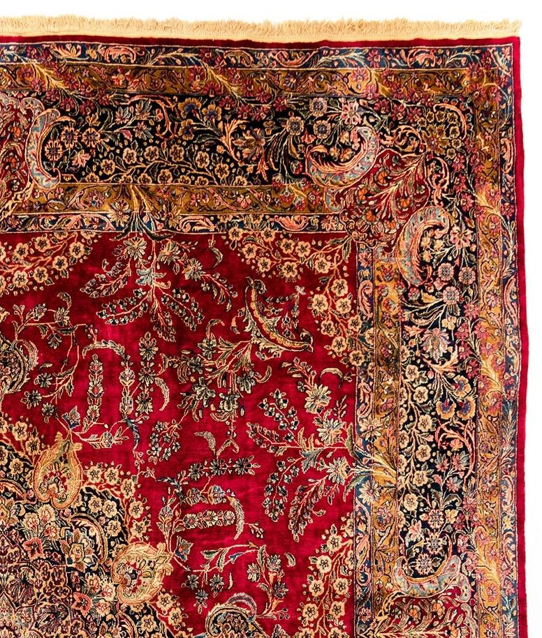 Antique Persian Kerman Rug with Red Field and Floral Patterns For Sale ...