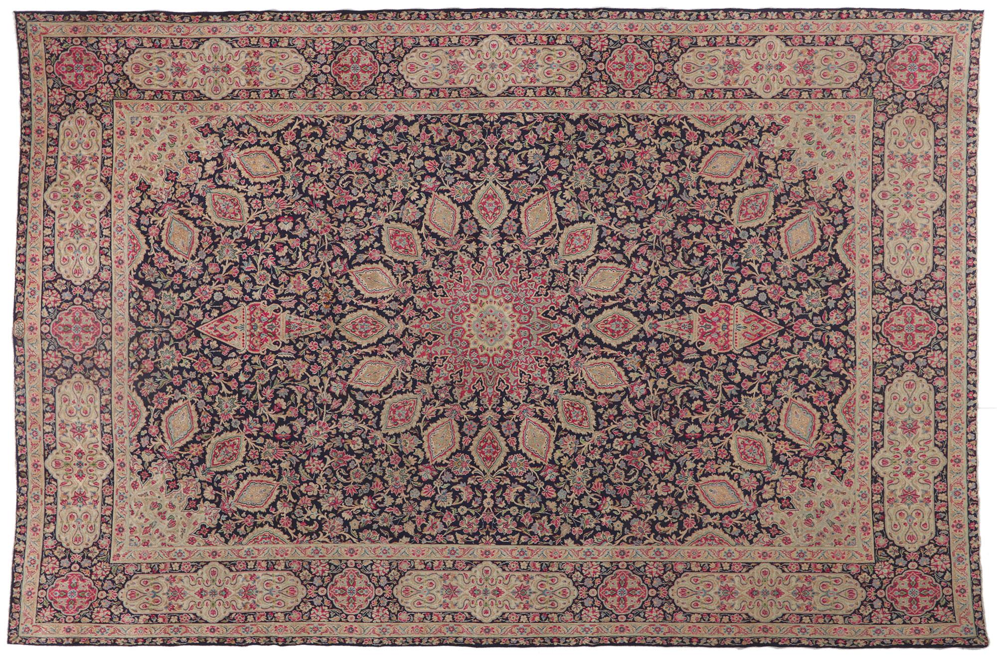 Antique Persian Kerman Rug with The Ardabil Carpet Design For Sale 3