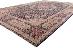 Signed Late 19th Century Antique Persian Kerman Carpet with Traditional Style