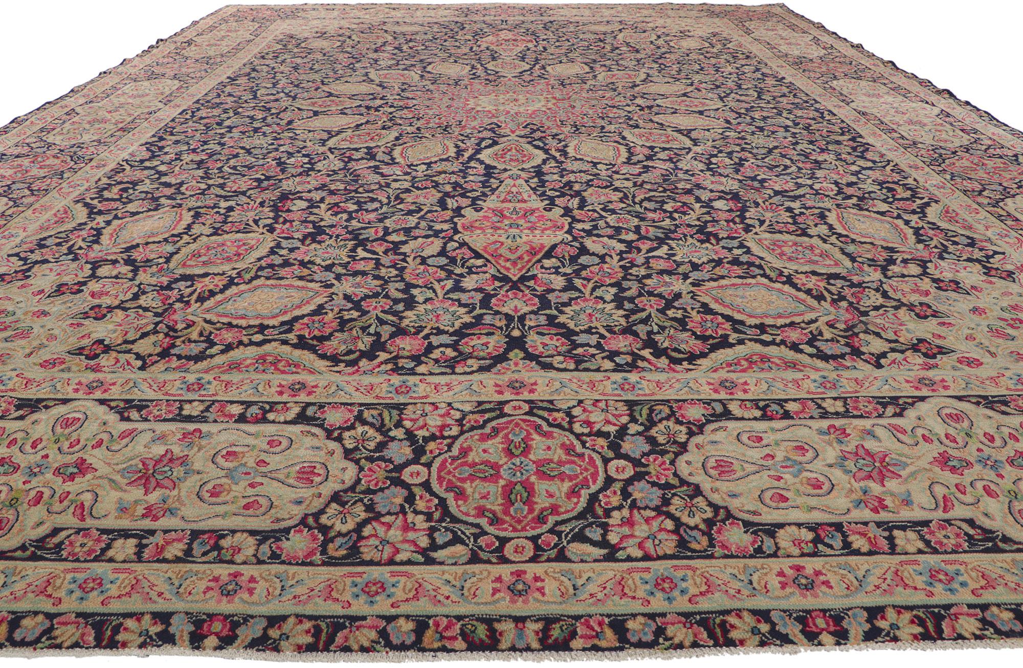Kirman Antique Persian Kerman Rug with The Ardabil Carpet Design For Sale