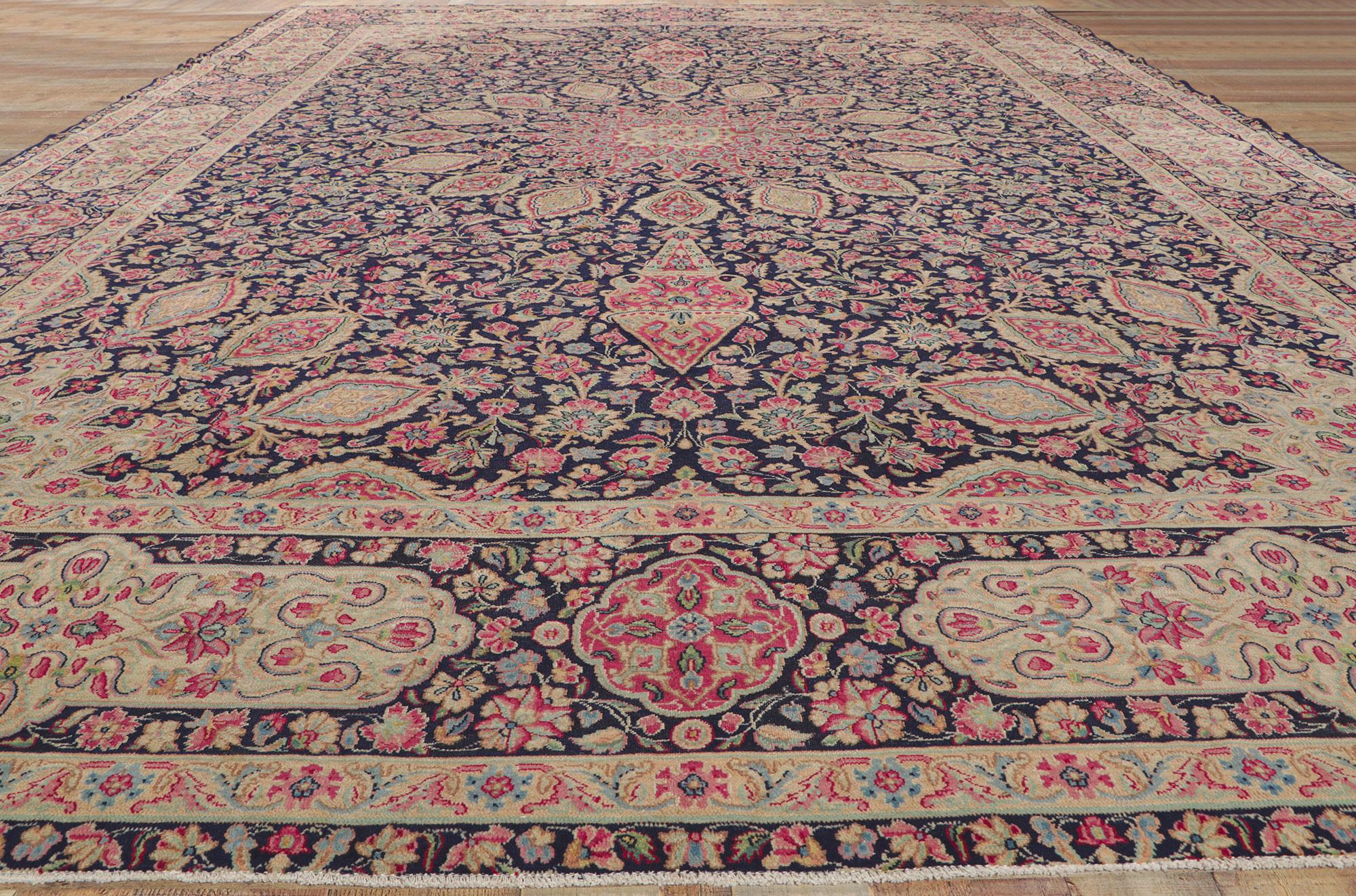 Antique Persian Kerman Rug with The Ardabil Carpet Design For Sale 1