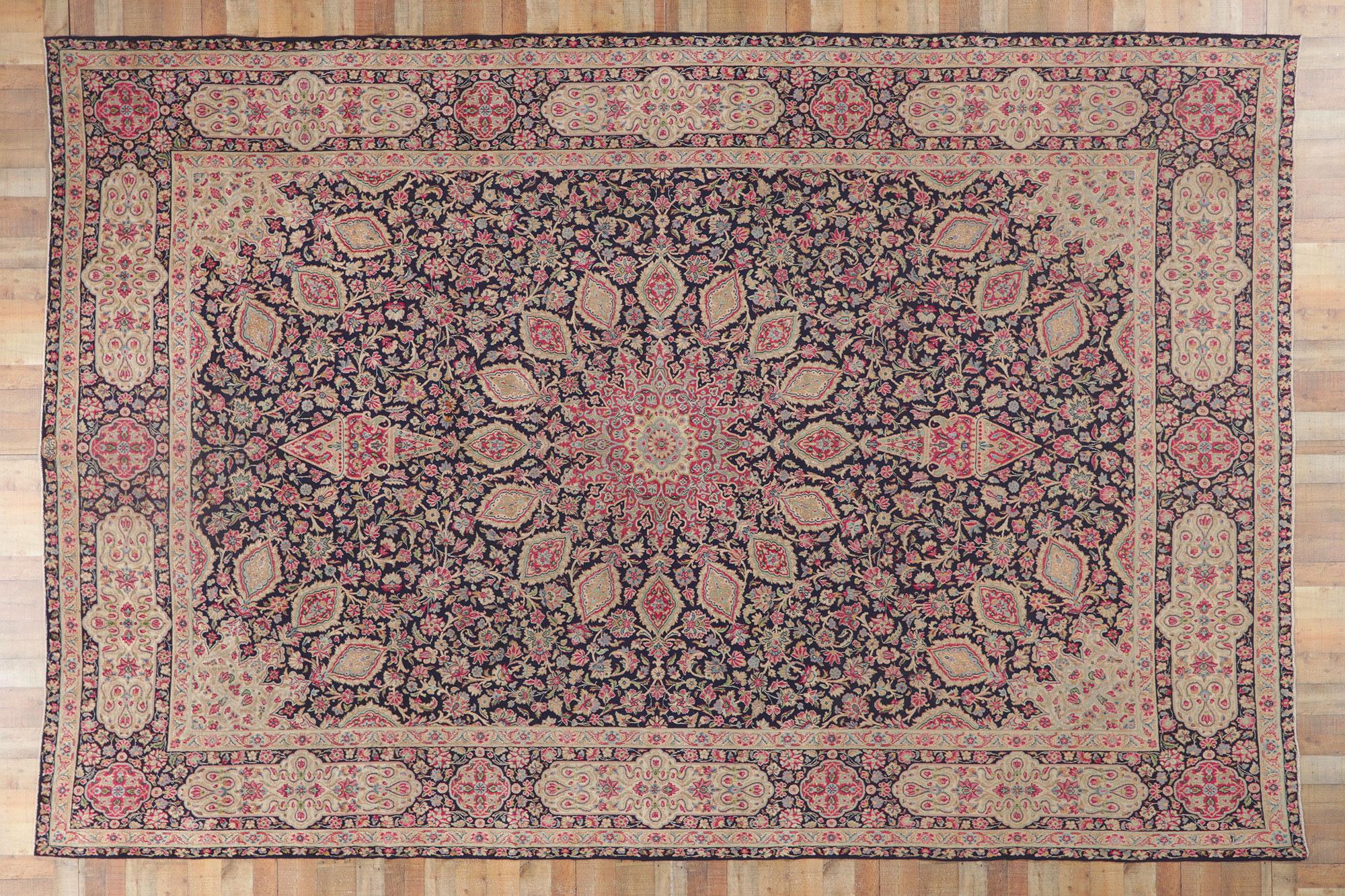 Antique Persian Kerman Rug with The Ardabil Carpet Design For Sale 2