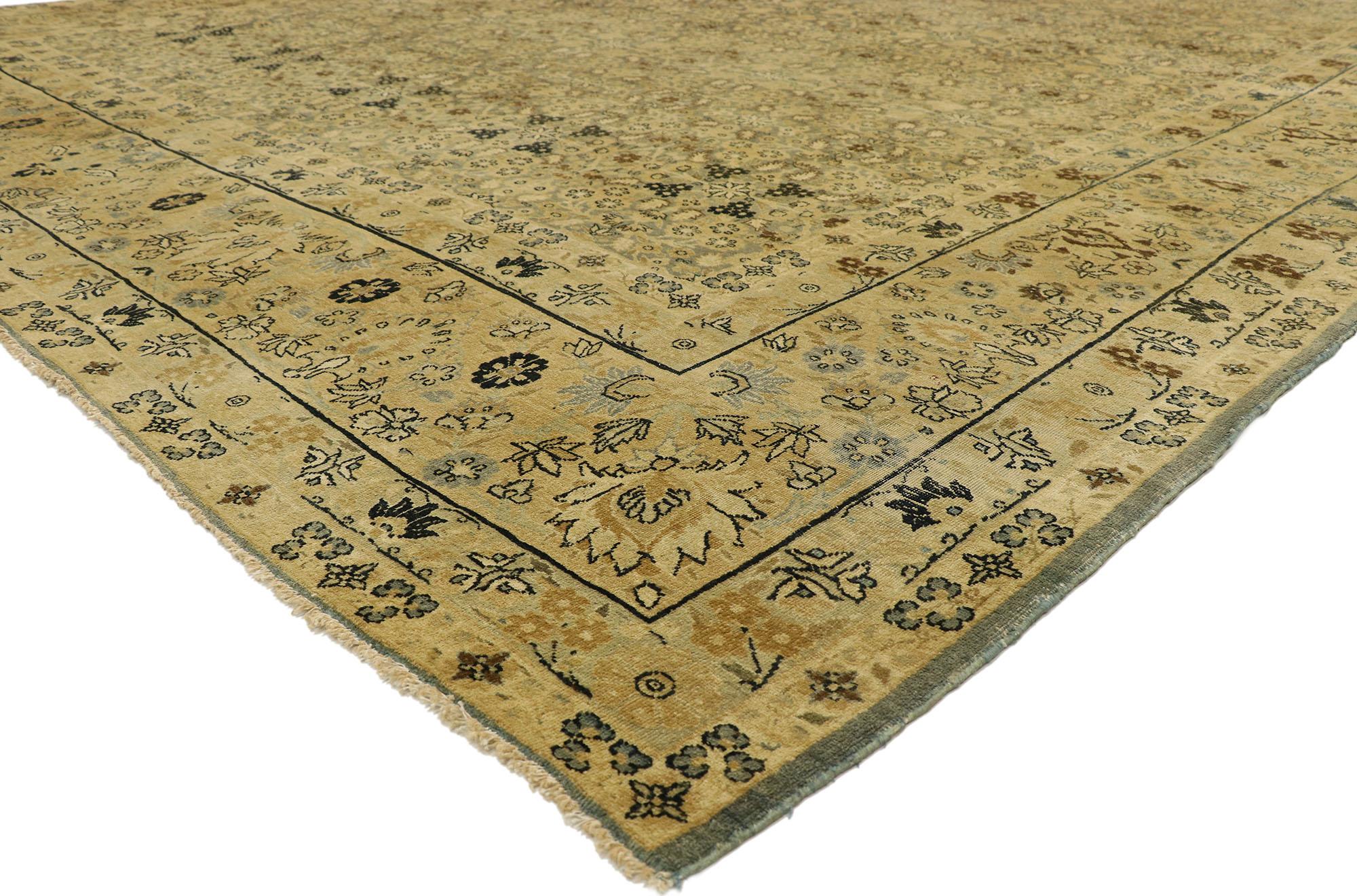 Kirman Antique Persian Kerman Rug with Traditional English Manor Style For Sale