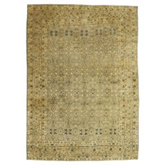 Ancien tapis persan Kerman de style manoir anglais traditionnel