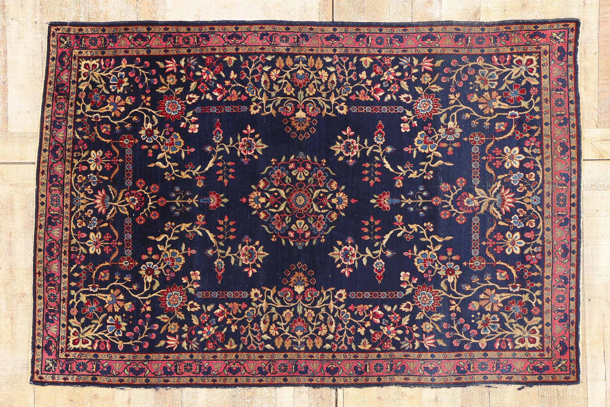 Antiker persischer Kerman-Teppich mit traditionellem Stil im Angebot 2