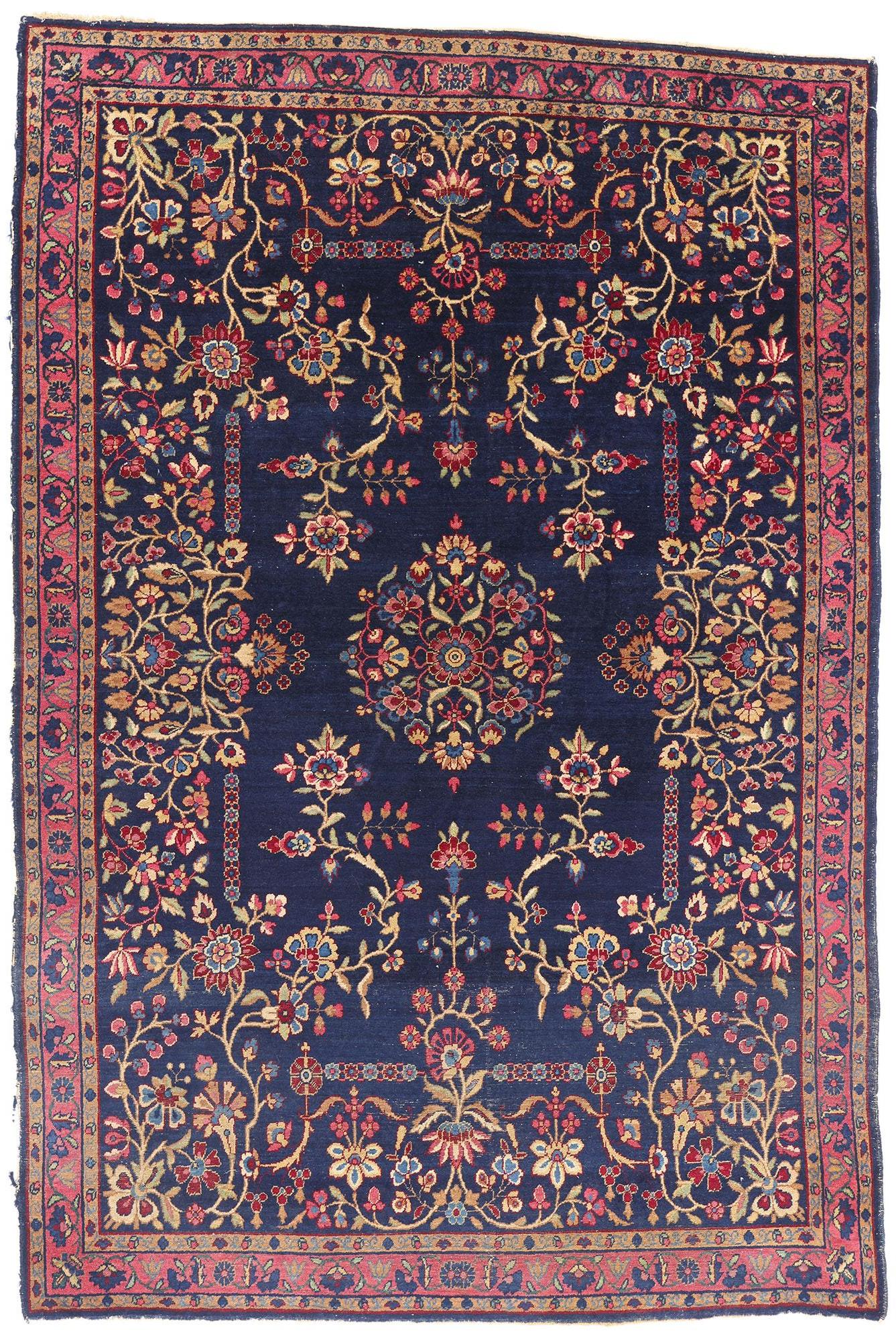 Antiker persischer Kerman-Teppich mit traditionellem Stil