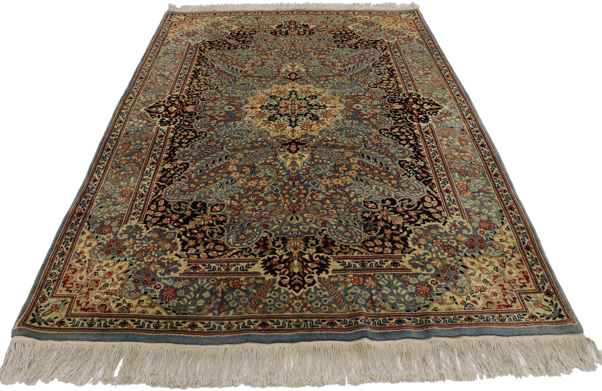 Kirman Antique Persian Kerman Rug with Victorian Style For Sale
