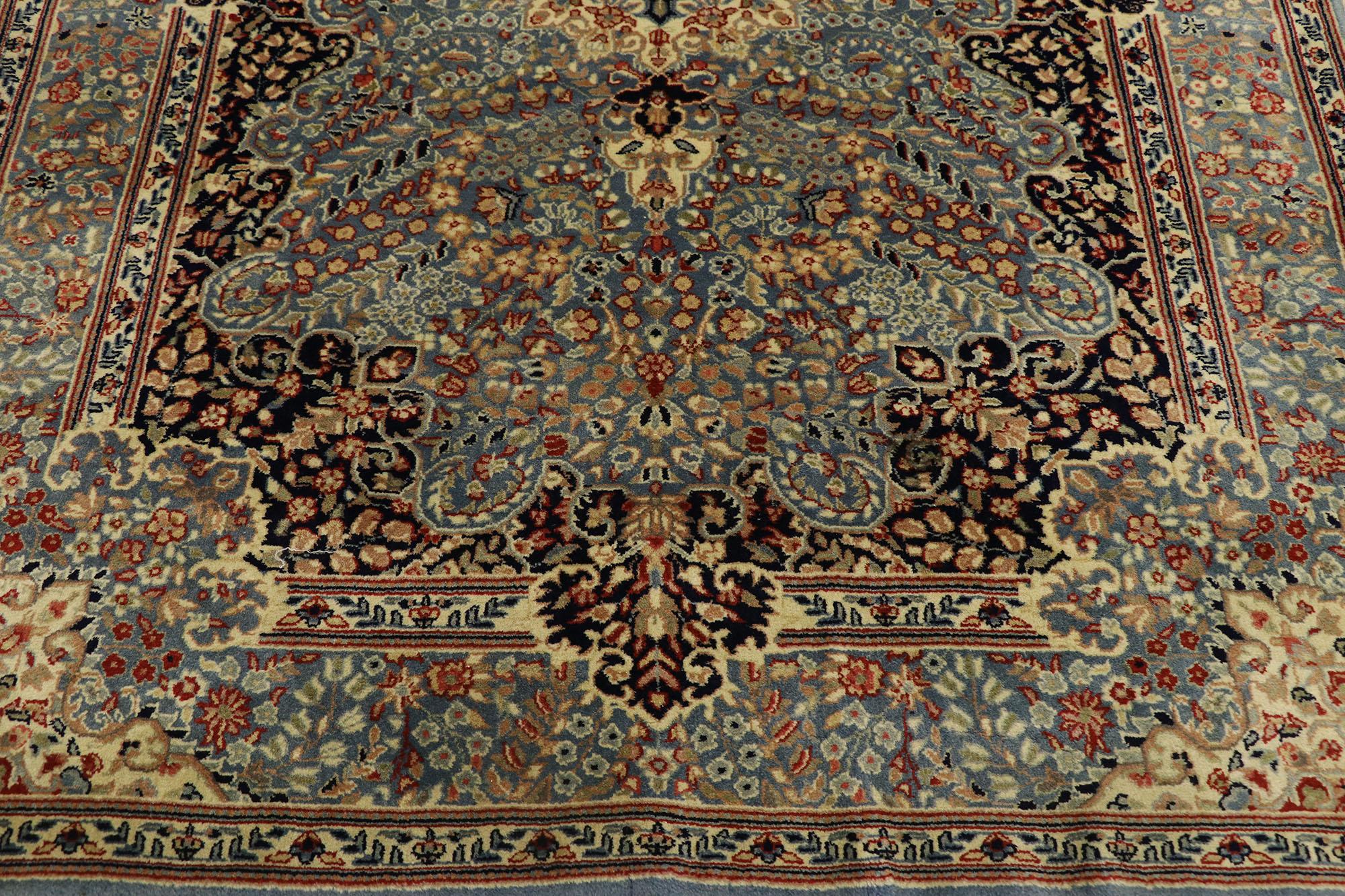 Hand-Knotted Antique Persian Kerman Rug with Victorian Style For Sale