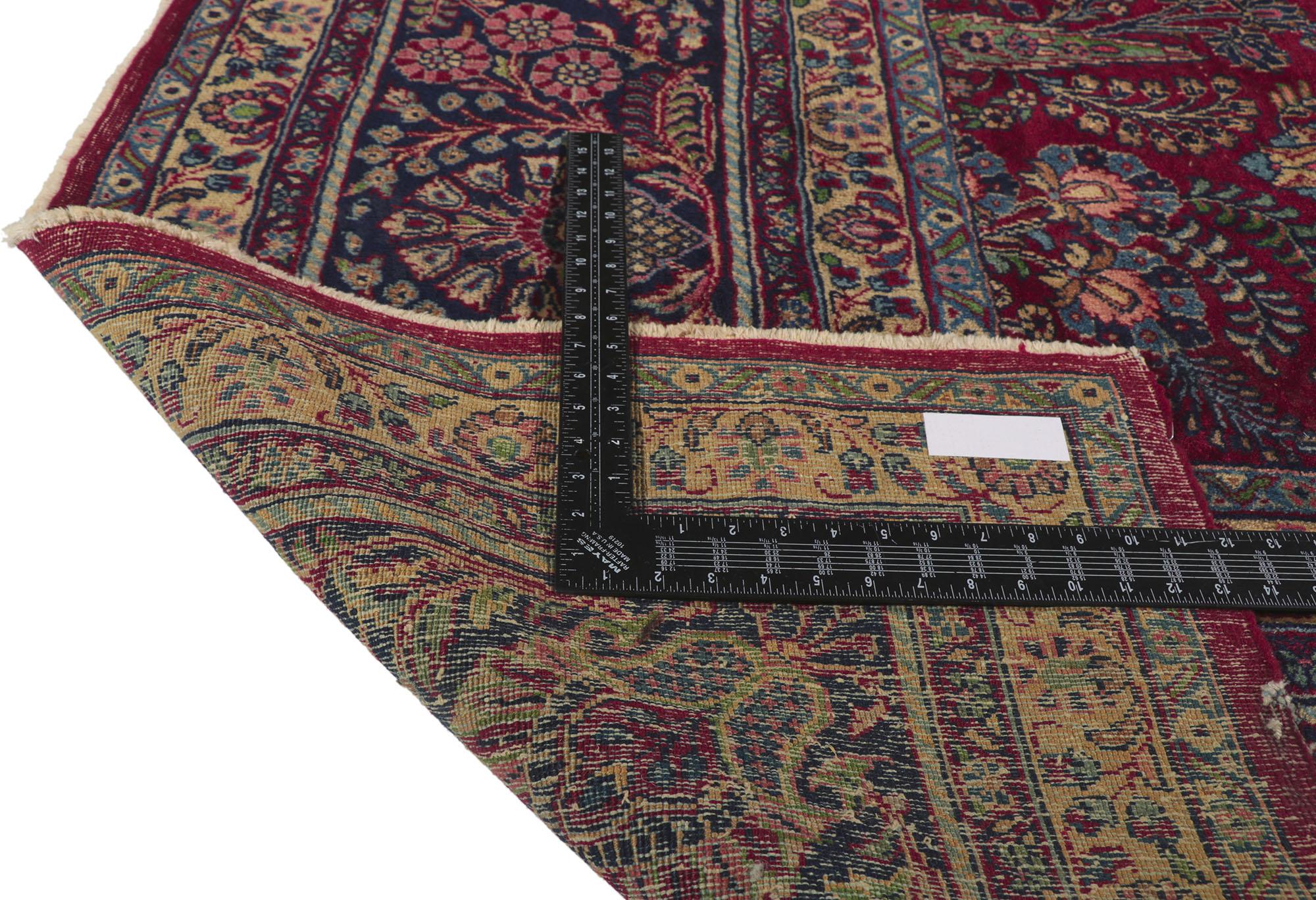 Antique Persian Kerman Rug, Stately Decadence Meets Refined Sophistication In Good Condition For Sale In Dallas, TX