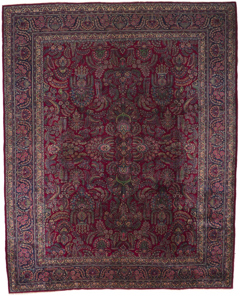 Antique Persian Kerman Rug with Victorian Style For Sale at 1stDibs