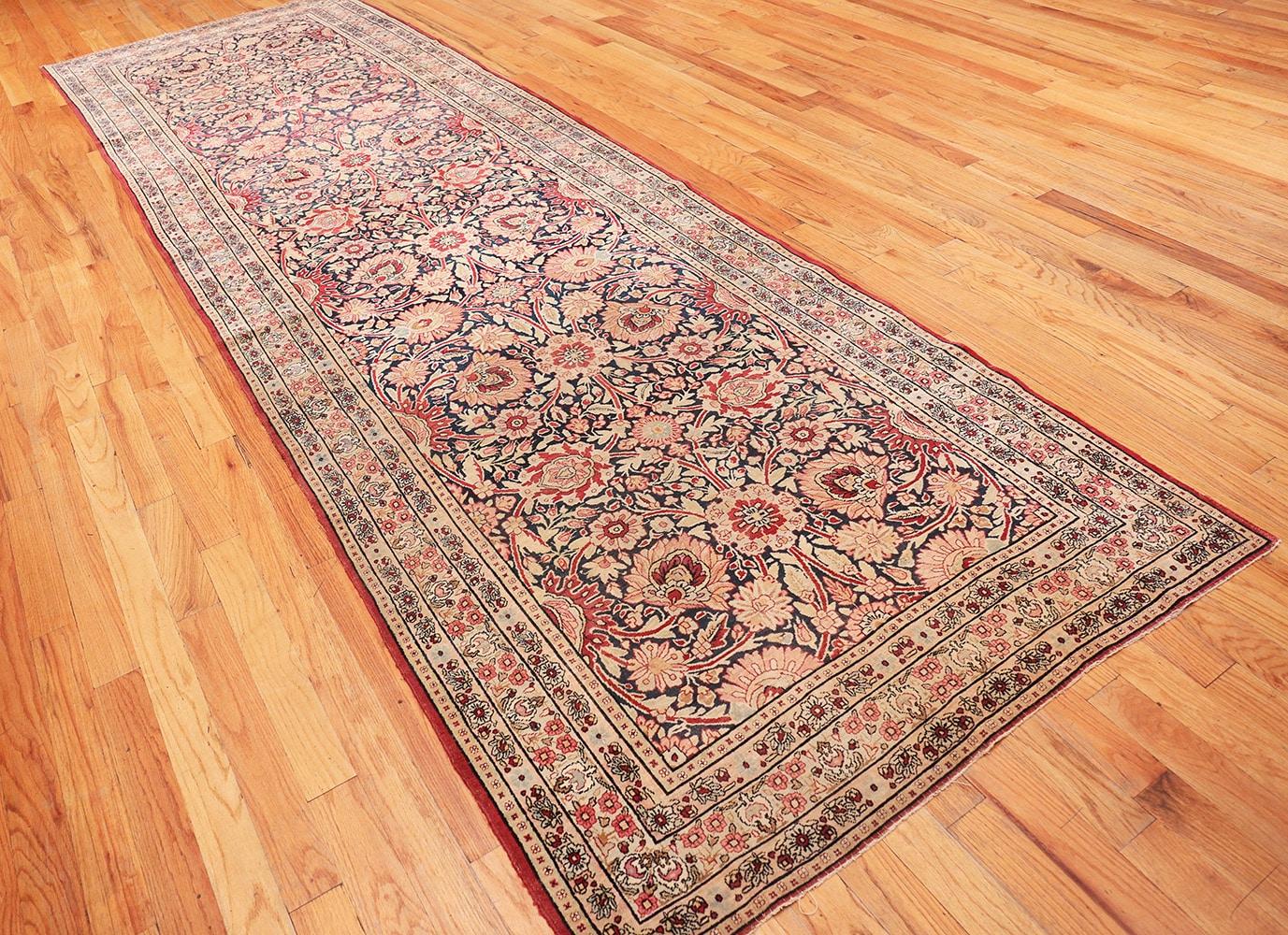 Hand-Knotted Antique Persian Kerman Runner. 4 ft 8 in x 15 ft 4 in For Sale