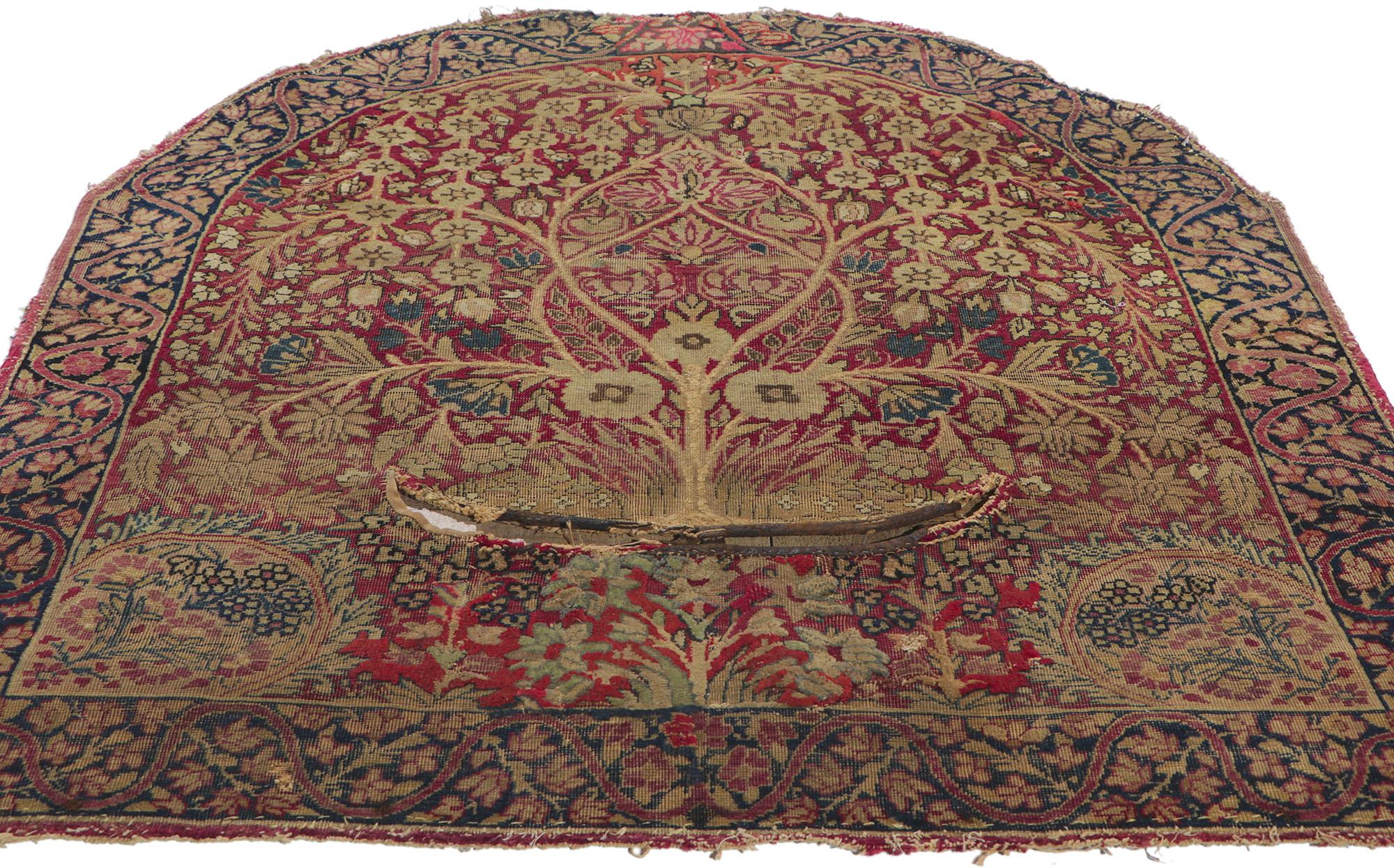 Kirman Antique Persian Kerman Saddle Cover, Equestrian Charm Meets Laid-Back Luxury For Sale