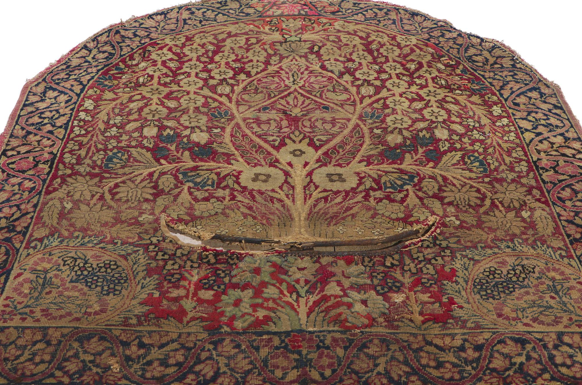 Hand-Knotted Antique Persian Kerman Saddle Cover, Equestrian Charm Meets Laid-Back Luxury For Sale