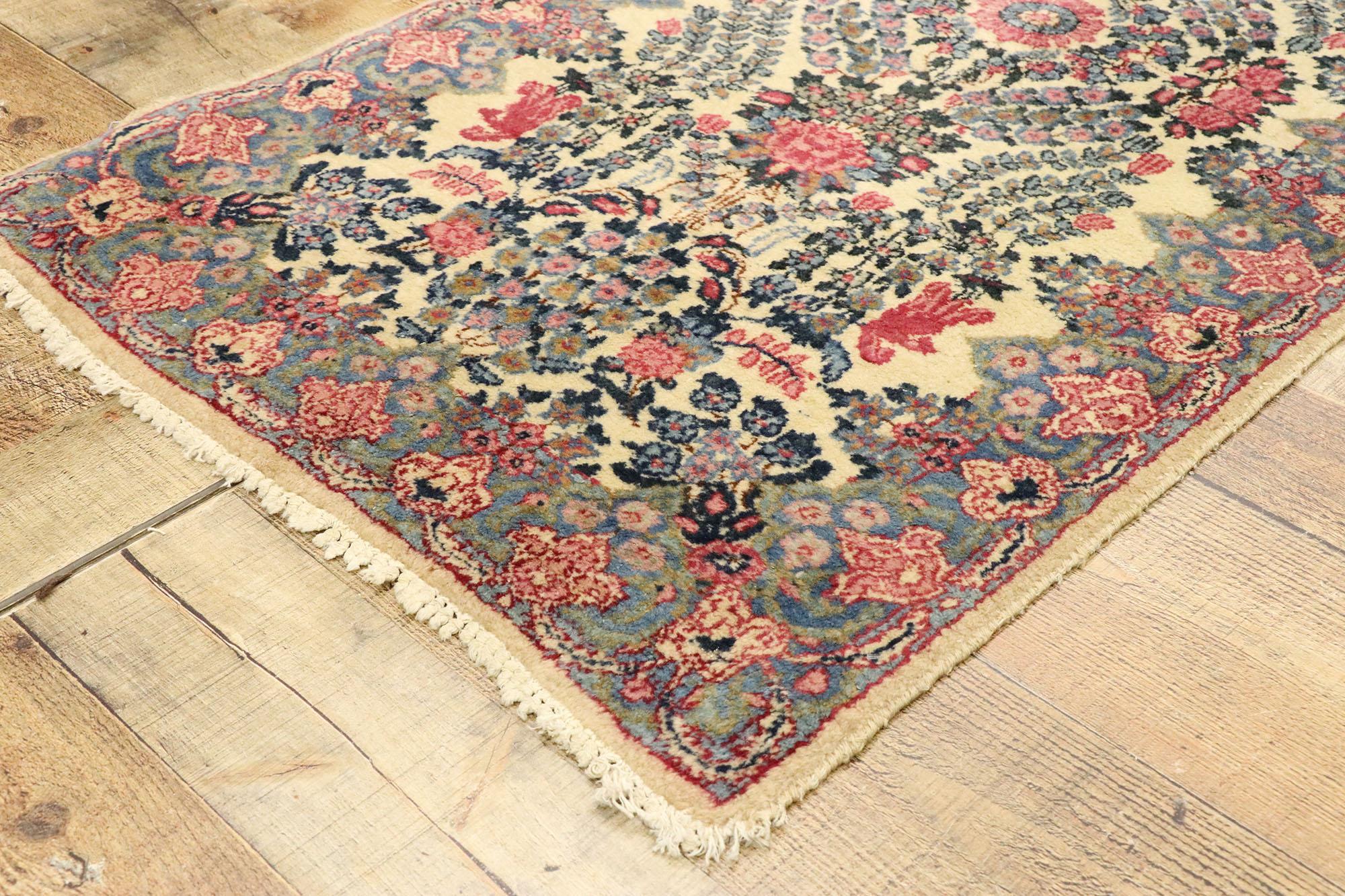 20th Century Antique Persian Kerman Scatter Rug with Traditional French Rococo Style