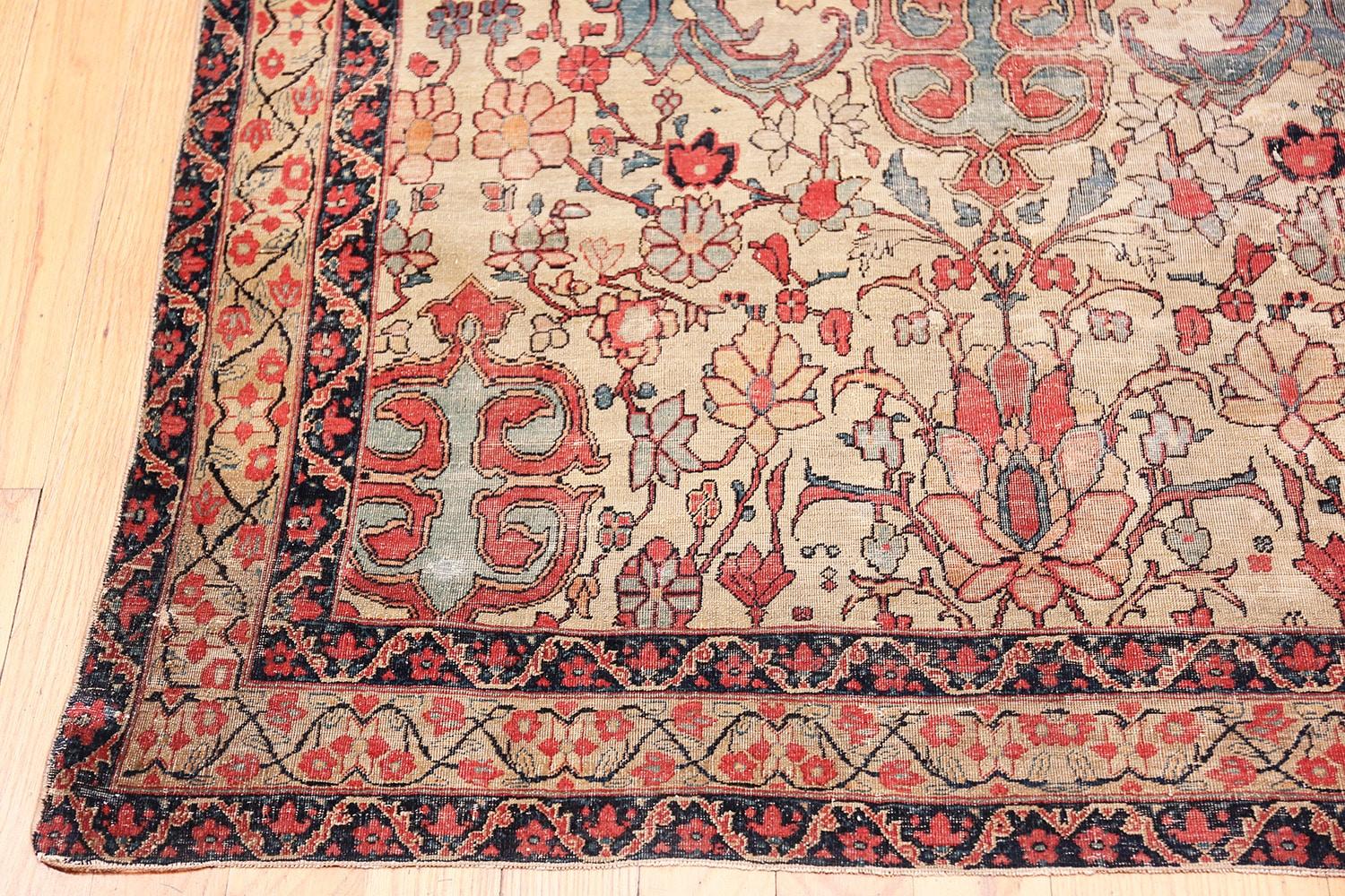 Hand-Knotted Antique Persian Kerman Shabby Chic 19th Century Rug 4' x 6'7