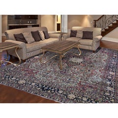 Antique Persian Kerman Some Wear Clean Hand Knotted Oriental Rug