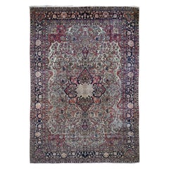 Antique Persian Kerman Some Wear Clean Hand Knotted Oriental Rug