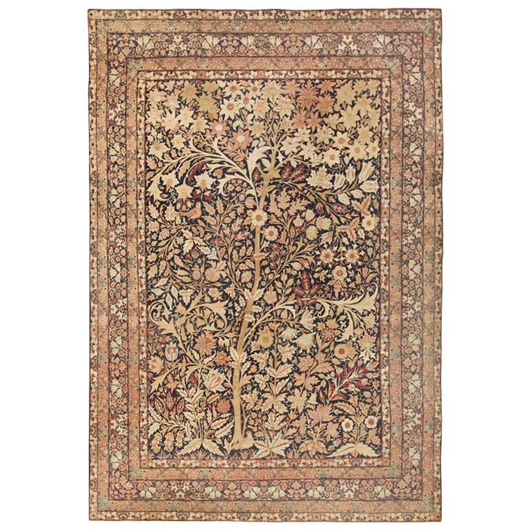 Antique Persian Kerman Tree of Life Design Rug. Size: 8 ft 8 in x 12 ft 3 in