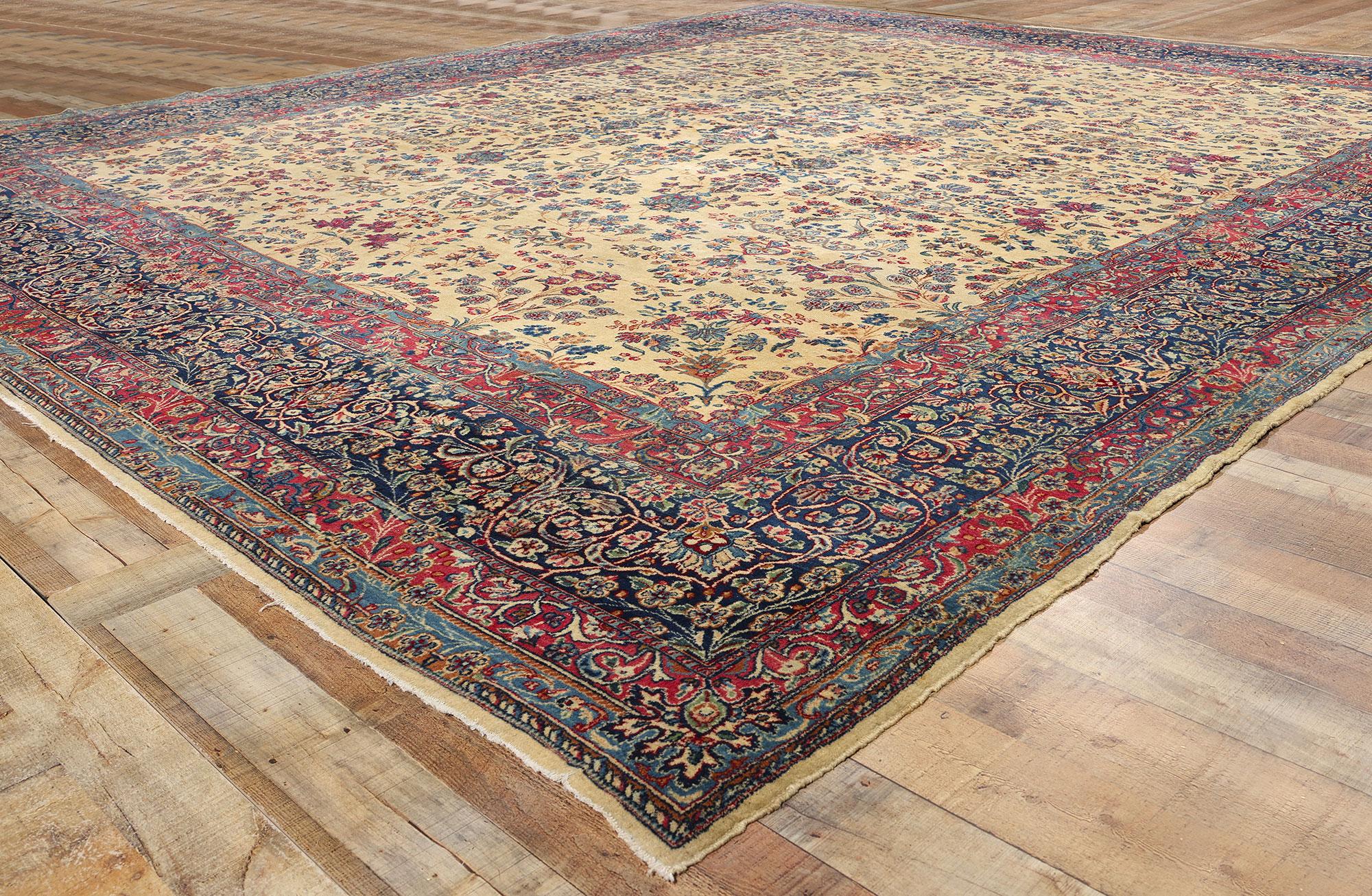 20th Century Antique Persian Kerman Vase Carpet For Sale