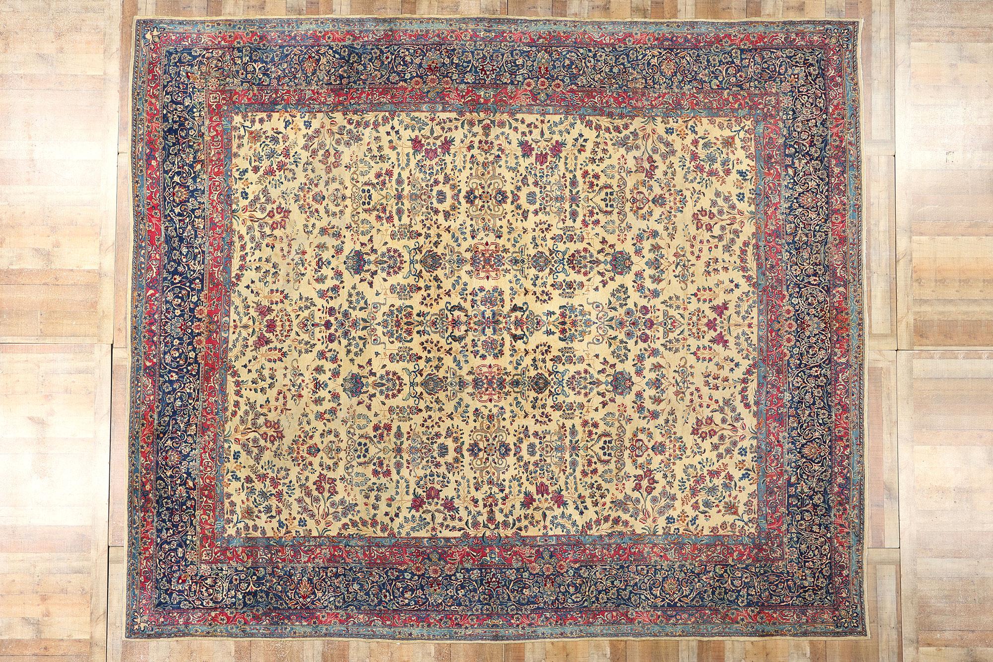 Antique Persian Kerman Vase Carpet For Sale 1