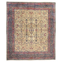 Vintage Persian Kerman Vase Carpet