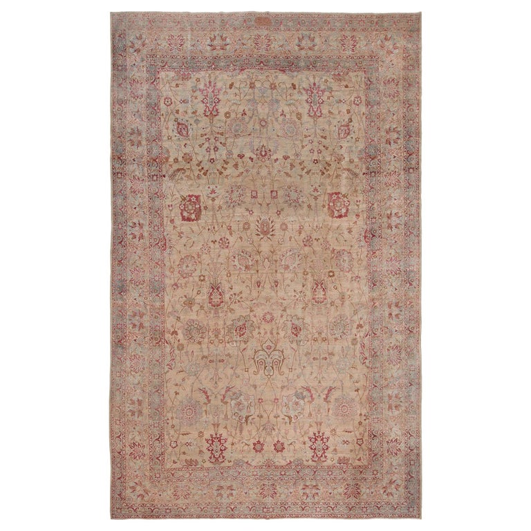 Antique Persian Kerman Vase Rug For Sale at 1stDibs