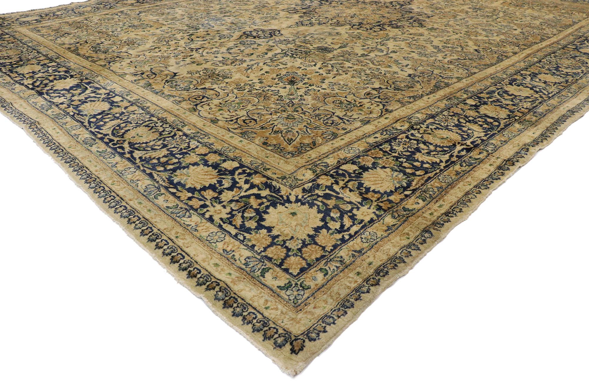 Hand-Knotted Antique Persian Kerman Rug, 10'00 X 14'01 For Sale