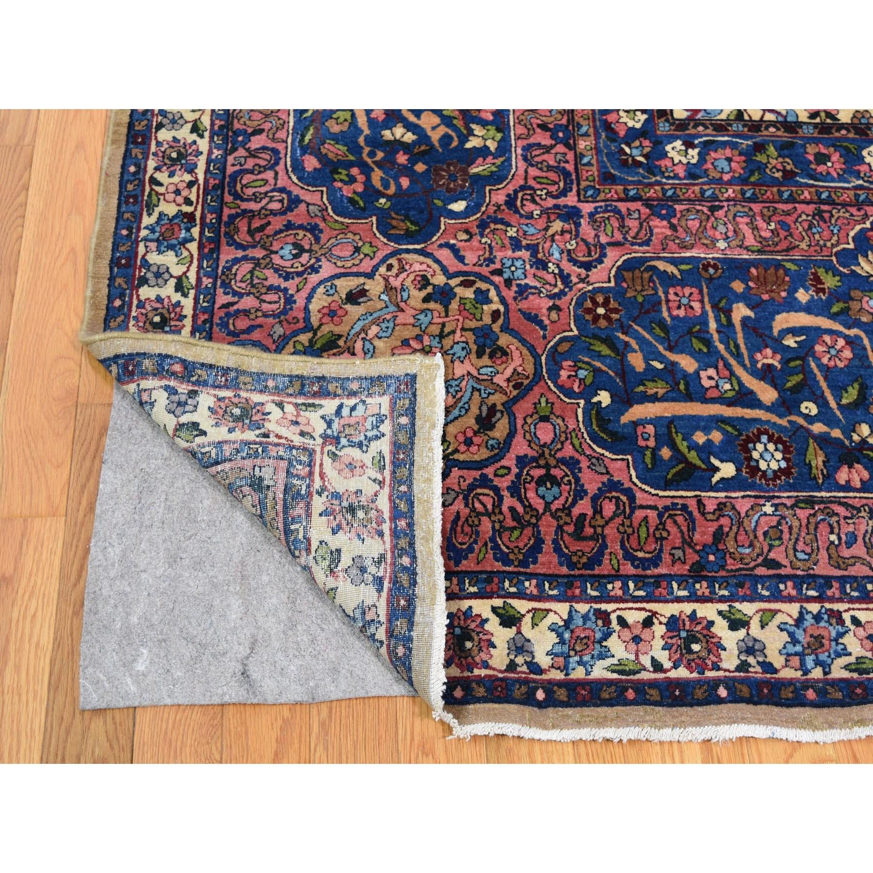 Antique Persian Kerman with Poetry and Animals Oversize Oriental Rug In Good Condition For Sale In Carlstadt, NJ