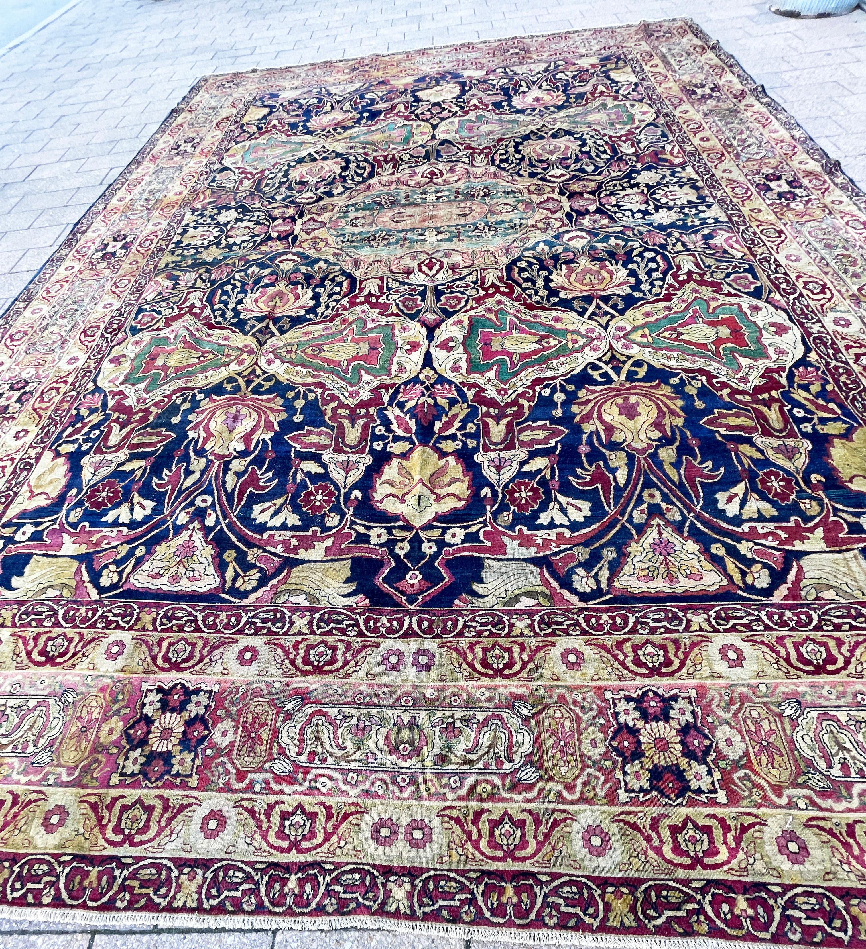 Antique Persian Kermanshah/Laver Carpet, c-1880's, A sign rug  For Sale 8