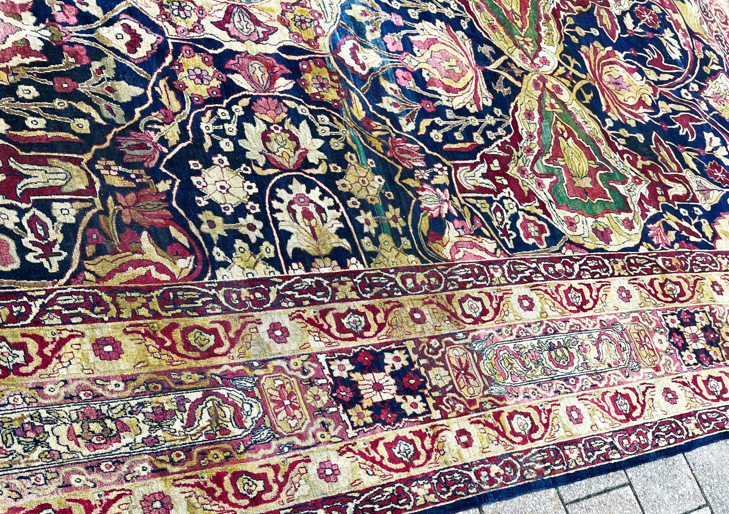 19th Century Antique Persian Kermanshah/Laver Carpet, c-1880's, A sign rug For Sale