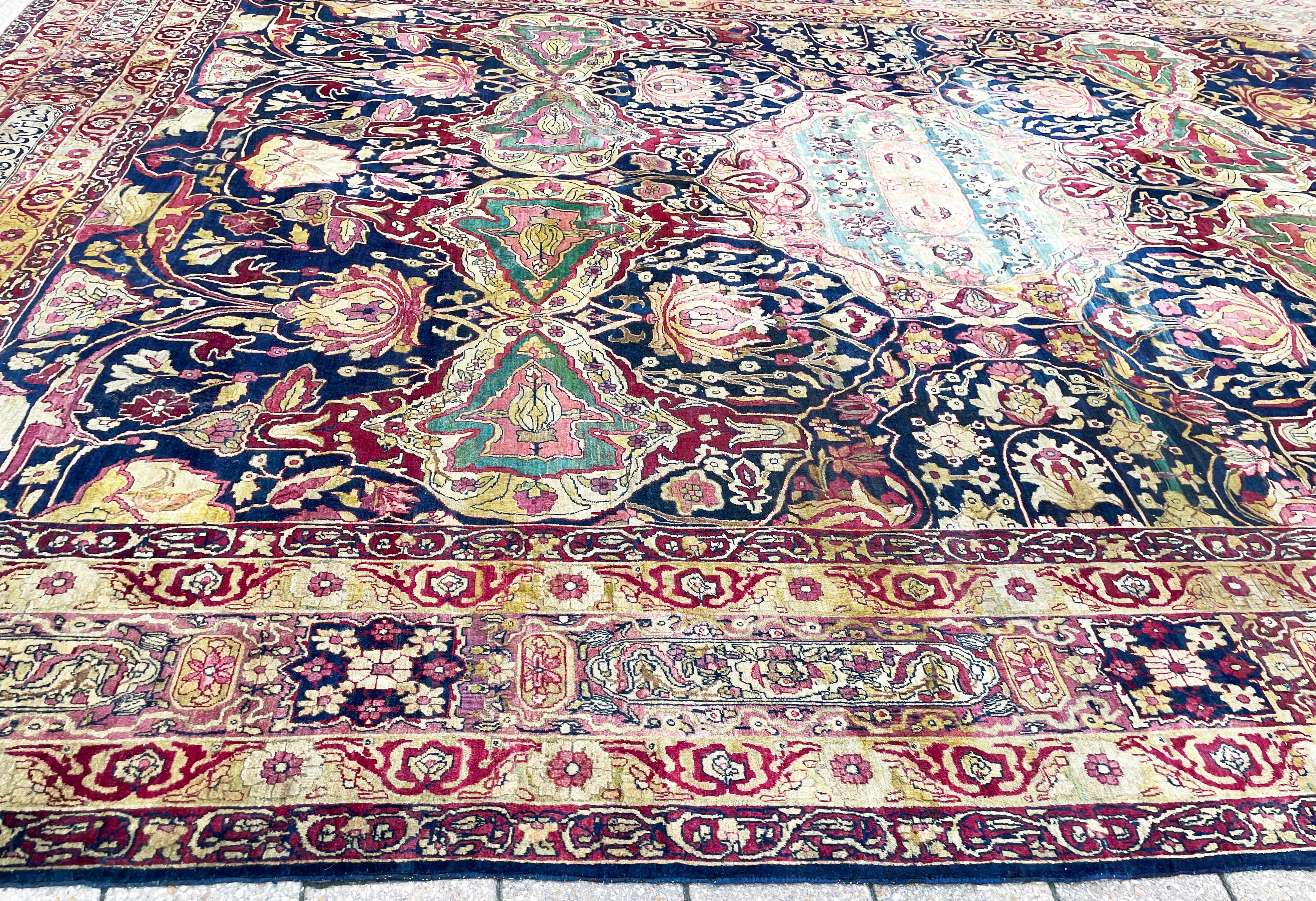 Antiker persischer Kermanshah/Laver Teppich, ca. 1880er Jahre, Ein Zeichenteppich  im Angebot 1