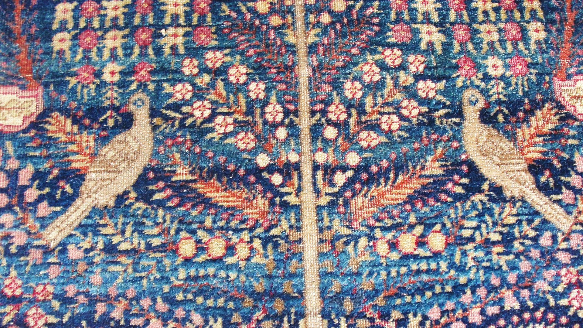 Wool Antique Persian Kermanshah Rug, Three of Life, Free Shipping
