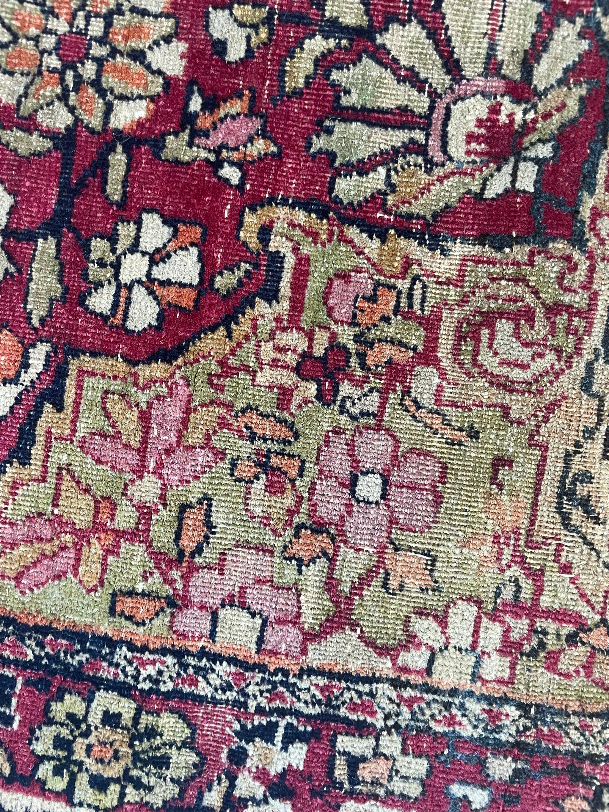 Antique Persian Kermanshah Rug with Unique Squarish Size, c. 1910-20's In Good Condition For Sale In Milwaukee, WI