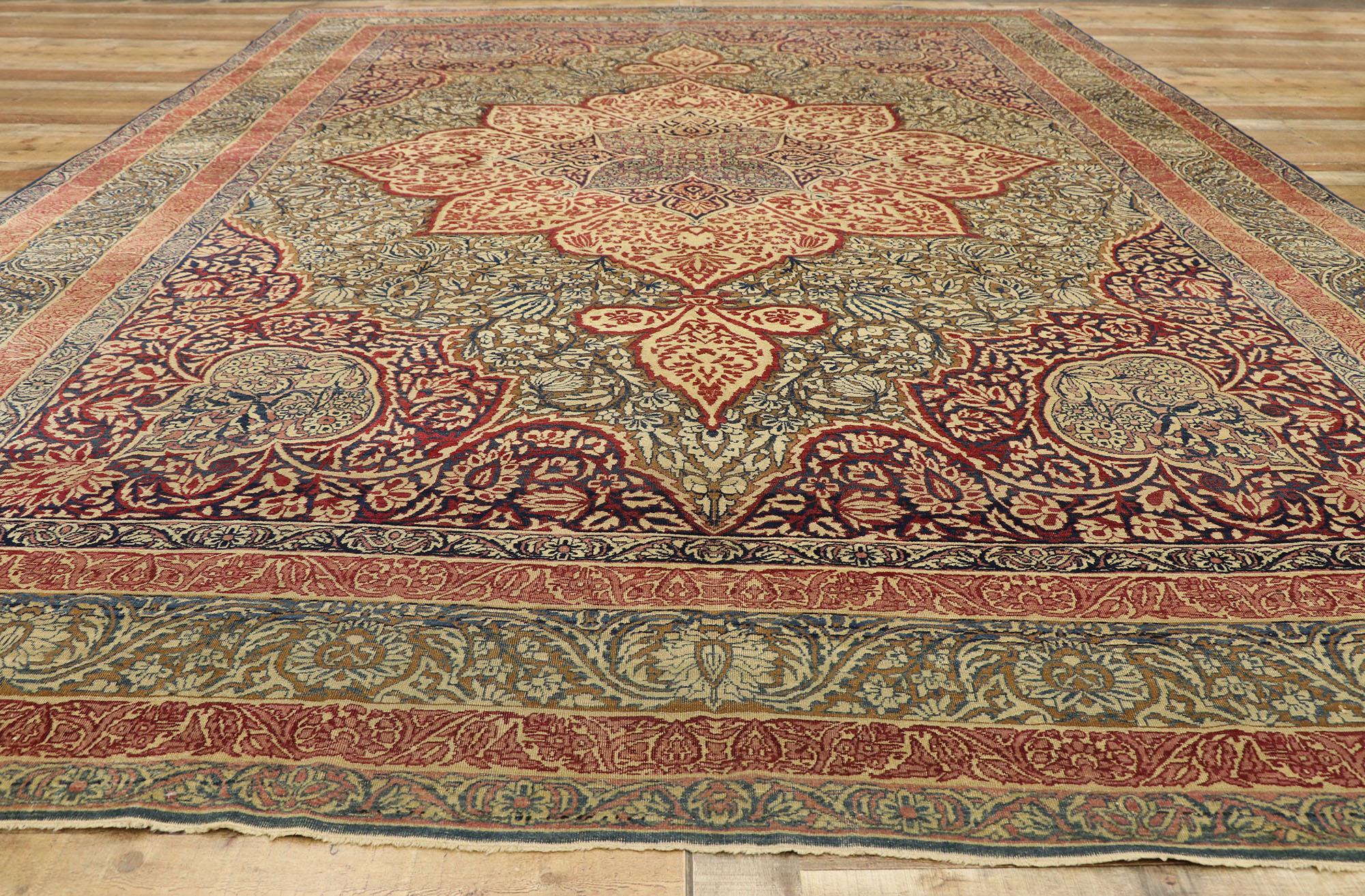 19th Century Antique Persian Kermanshah Rug with William Morris Arts & Crafts Style For Sale